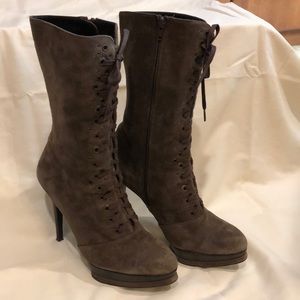 Stuart Weitzman Brown Suede lace up boots size 9.5